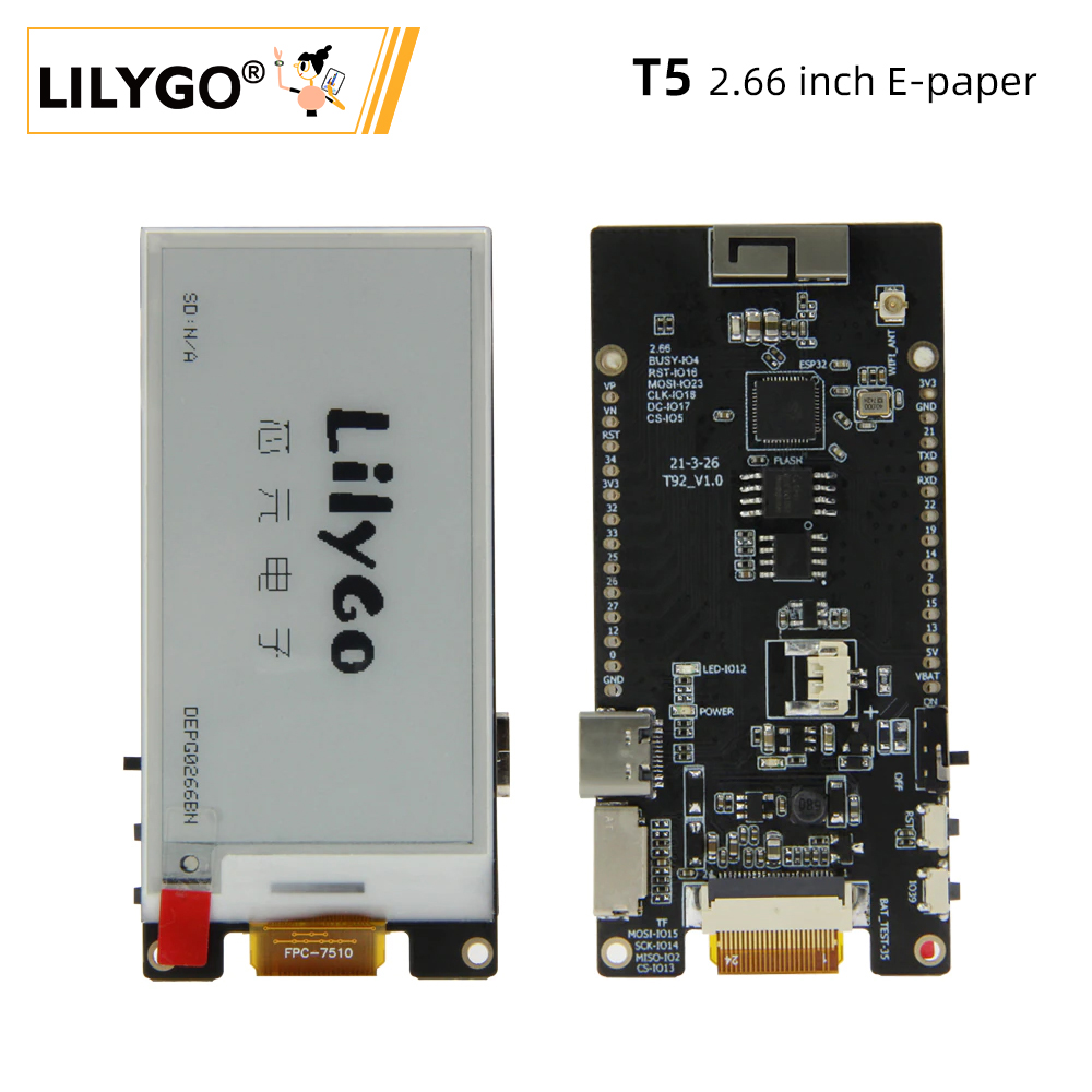 Esp32 Wifi Bluetooth Module - LILYGO® TTGO T5 2.66-Inch E-Paper Display