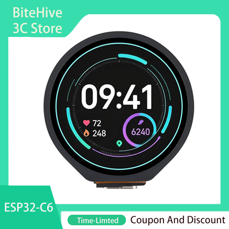 Esp32 C6 - Waveshare ESP32-C6, ontwikkelbord met 1,28 inch